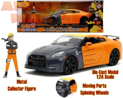 Naruto - 2009 Nissan GT-R1:24 die-cast model car and collector figure