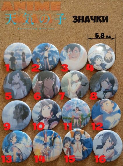 Weathering with You Buttons 