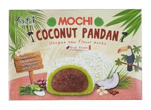 Японски сладки мочи Coconut Pandan Red Bean Mochi 180g