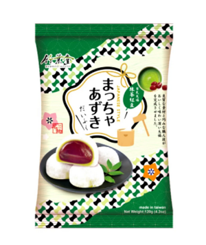 Японски сладки мочи Japanese Style Matcha Red Bean Mochi - 120g